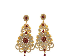 Premium Earrings with red stone