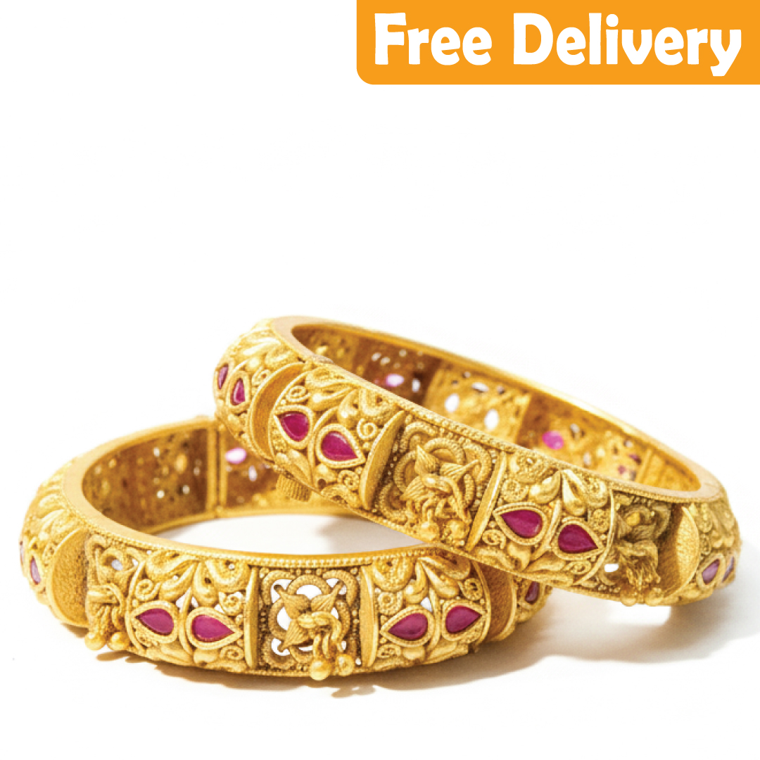 GOLD PLATED RAJWARI BANGLES