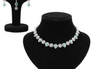 SILVER AND BLUE AMERICAN DIAMOND PARTY WEAR