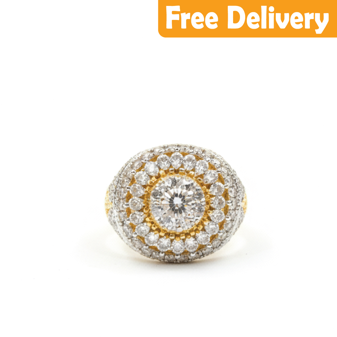 GOLD PLATED RING WITH A SHAMPION