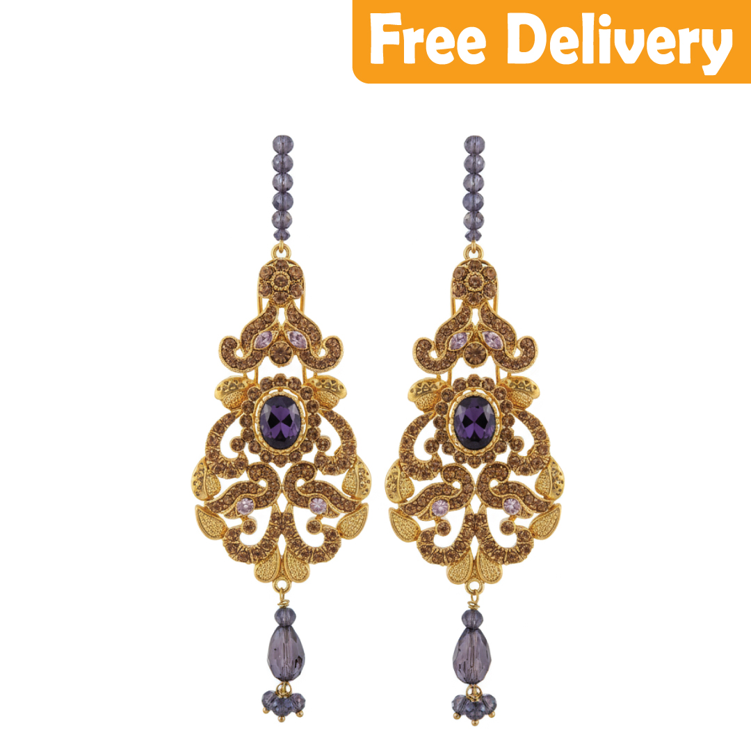 Earrings with blue stones