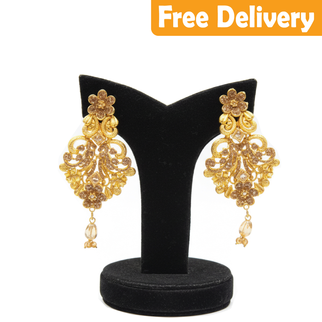 Earrings with white stones