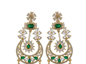 Charming Earrings with green stone