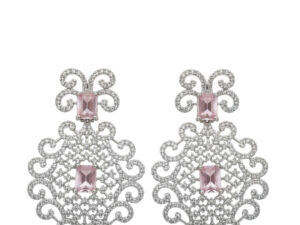 Charming Earrings with pink stone