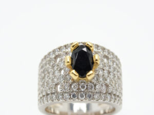 AMERICAN ZIRCON RING WITH A BLUE STONE