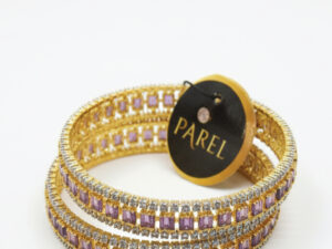 AMERICAN  ZIRCON BANGLES  WITH PLUM COLOR