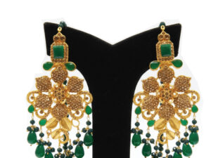Earrings with green stones