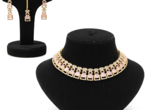 AMERICAN DIAMONDS ZERCON SET WITH ROSE PINK STON