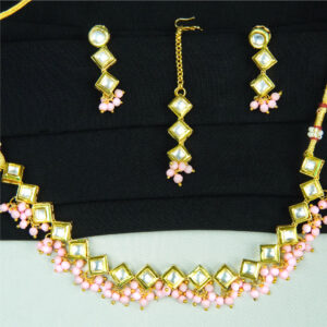 Pink Kundan Neckles set
