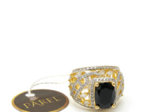 GOLD PLATED WITH A BLACK STONE