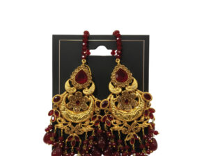 Luxury Earrings with red stone